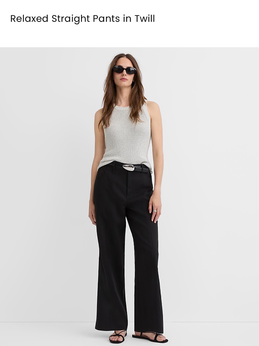 Relaxed Straight Pants in Twill, 8